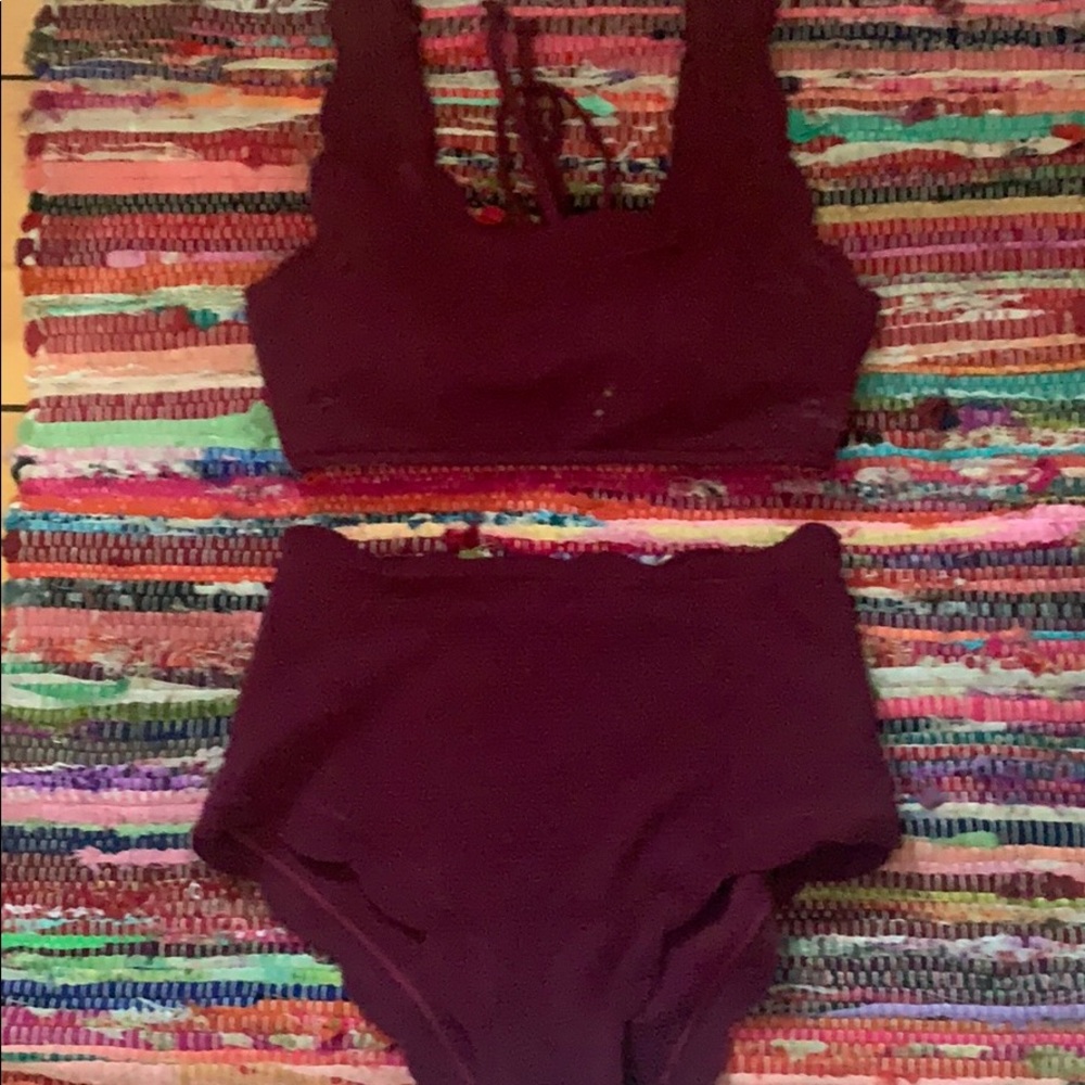 High waisted two piece bathing suit :)